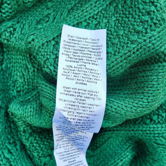 ATTRACTIVE b. Young Cable Kint Sweater Women's Size Large Green 1/4 Zip - Picture 3 of 6